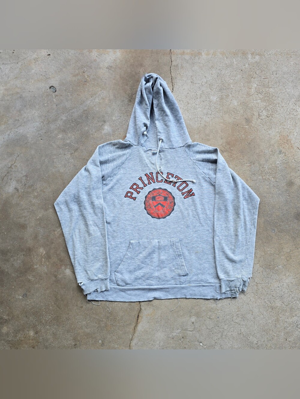 Vintage 70s 80s Thrashed Princeton Champion Pullover Hoodie Jacket Size XL